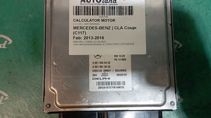 Calculator Motor A6519009402 2.2 CDI Mercedes-Benz CLA Coupe C117 2013-2016