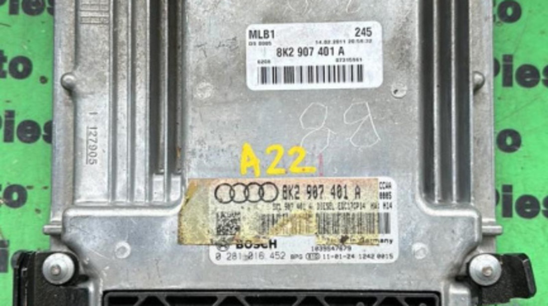 Calculator motor Audi A4 (2007->) [8K2, B8] 0281016452