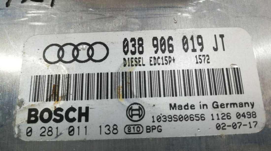 Calculator motor Audi A4 B6 1.9 TDI 131 CP cod 038906019JT An 2002 2003 2004 2005