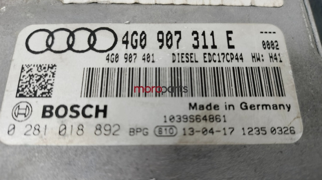 Calculator motor Audi A6 C7 (4G5) avant 2013 3.0 TDI OEM 4G0907311E