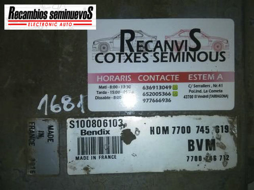 Calculator Motor BENDIX RENAULT SCENIC S100806103 B / S100806103B / HOM 7700745619 / HOM7700745619 /...