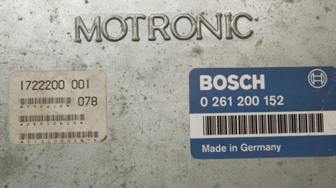 Calculator motor BMW Seria 3 E30 2.0 I cod: 1722200001 / 0261200152 model 1988