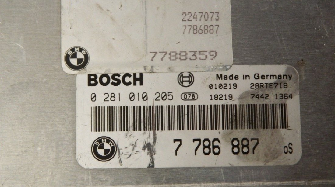 Calculator motor BMW Seria 3 E46 2.0 D cod: 7786887 / 0281010205 model 2003