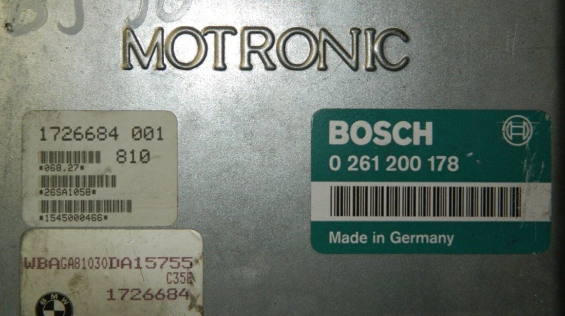 Calculator motor BMW Seria 5 E34 cod: 1726684001 / 0261200178 model 1992