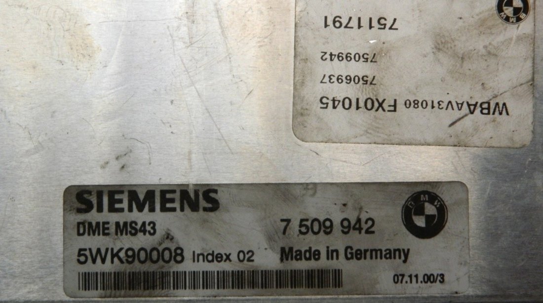 Calculator motor BMW X5 E53 3.0 D cod: 7509942 model 2000