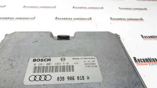 Calculator Motor BOSCH AUDI A3 0281001409 410 / 0281001409410 / 038 906 018 A / 038906018A0281001409...