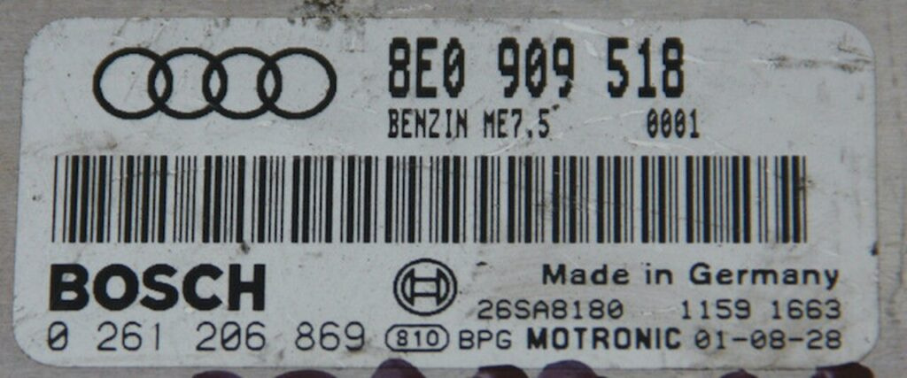 Calculator Motor BOSCH AUDI A4 0 261 206 869 / 0261206869 / 8E0 909 518 / 8E0909518 / ME7 5 / ME750 261 206 869 / 0261206869 / 8E0 909 518 / 8E0909518 / ME7 5 / ME75