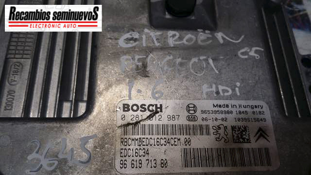 Calculator Motor BOSCH CITROEN C5, 0281012987, EDC16C34, 9661971380, 9653958980,