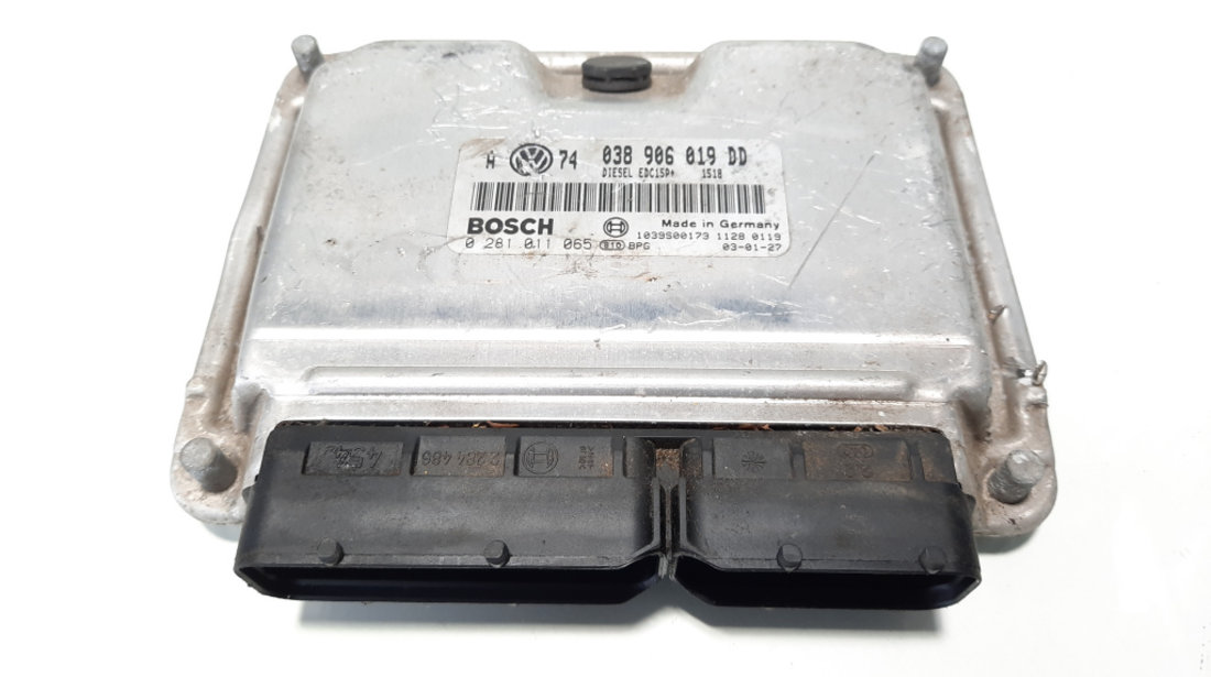 Calculator motor Bosch, cod 038906019DD, 0281011065, Audi, 1.9 TDI, ATD (idi:483114)