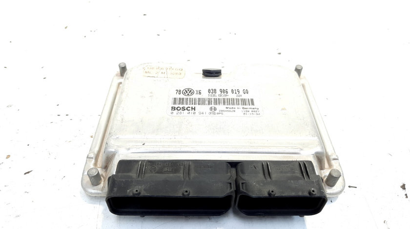 Calculator motor Bosch, cod 038906019GQ, 0281010941, Audi A4 Avant (8E5, B6), 1.9 TDI, AVF (idi:535610)
