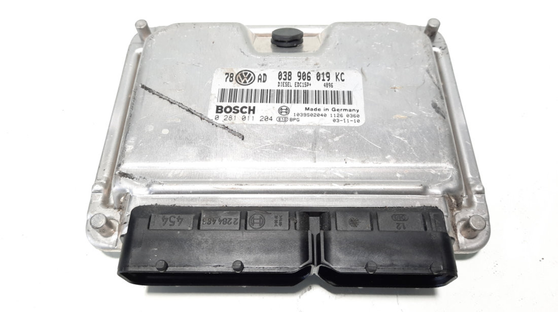 Calculator motor Bosch, cod 038906019KC, 0281011204, VW Passat Variant (3B6), 1.9 TDI, AVB (idi:483314)