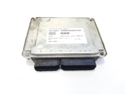 Calculator motor Bosch, cod 038906019NE, 0281011824, VW Polo (9N), 1.9 TDI, ATD (idi:483630)