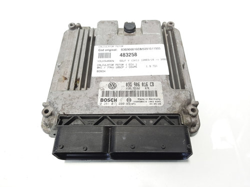 Calculator motor Bosch, cod 03G906016CB, 0281011900, Vw Golf 5 (1K1) 1.9 tdi, BKC (id:483258)
