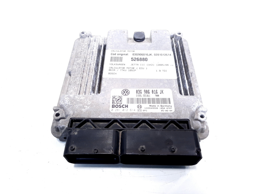 Calculator motor Bosch, cod 03G906016JK, 0281012614, Vw Jetta 3 (1K2) 1.9 TDI, BKCA (id:526880)