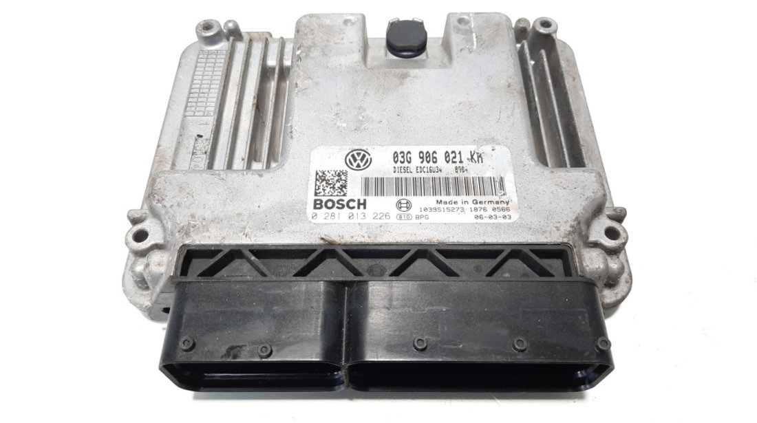 Calculator motor Bosch, cod 03G906021KH, 0281013226, Skoda Superb II (3T4), 1.9 TDI, BXE (idi:483177)