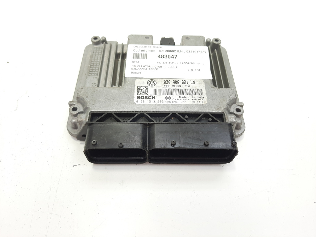 Calculator motor Bosch, cod 03G906021LN, 0281013282, Seat Altea (5P1) 1.9 TDI, BXE (id:483047)