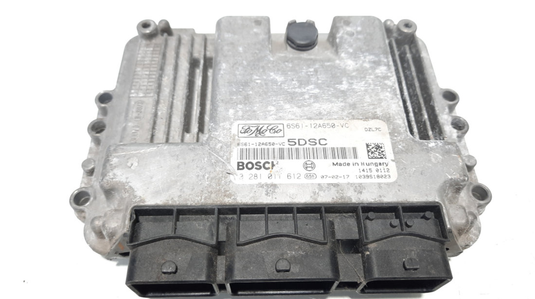 Calculator motor Bosch, cod 6S61-12A650-VC, 0281011612, Ford Fusion (JU), 1.6 TDCI, HHJB (idi:491650)