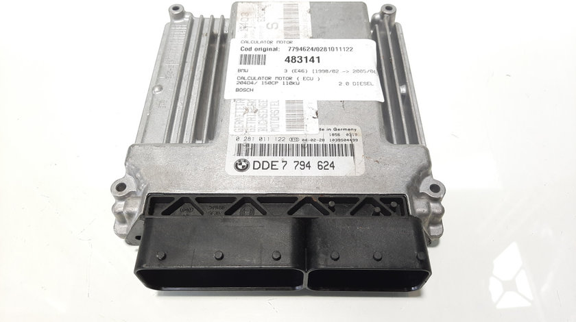 Calculator motor Bosch, cod 7794624, 0281011122, Bmw 5 (E60) 2.0 D, 204D4 (idi:483141)