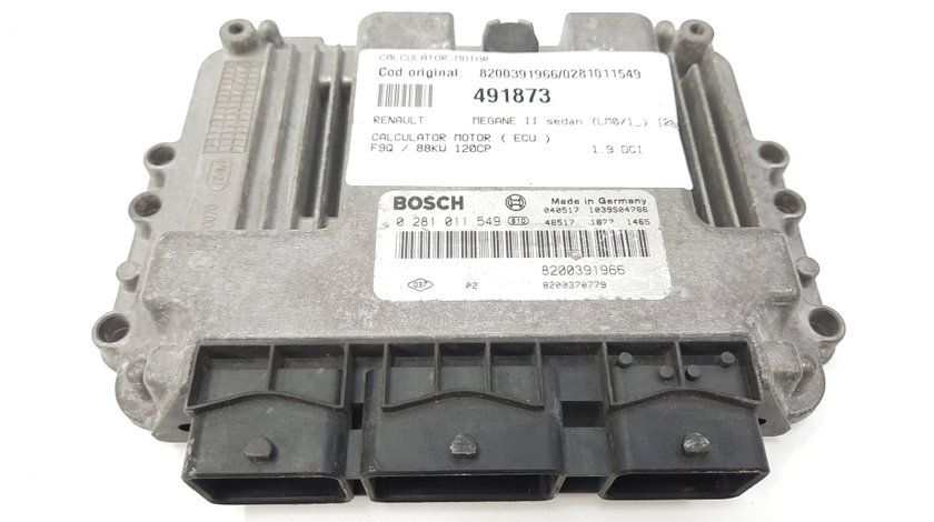 Calculator motor Bosch, cod 8200391966, Renault Megane 2 Coupe-Cabriolet, 1.9 DCI, F9Q (idi:491873)