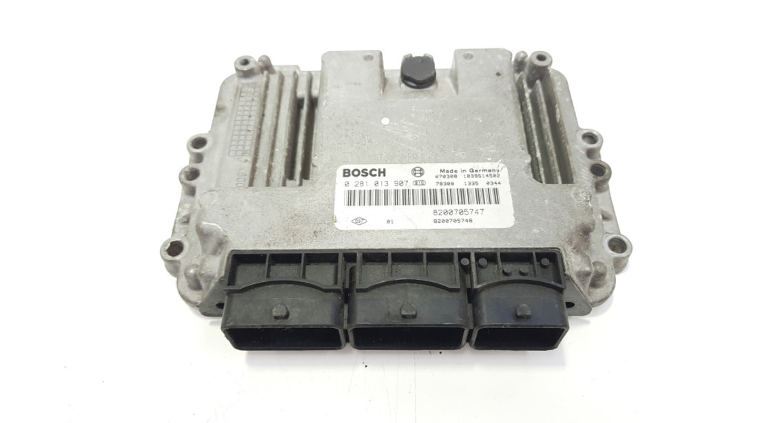 Calculator motor Bosch, cod 8200705747, 0281013907, Renault Megane 2, 1.9 DCI, F9QL818, Euro 4 (idi:483738)