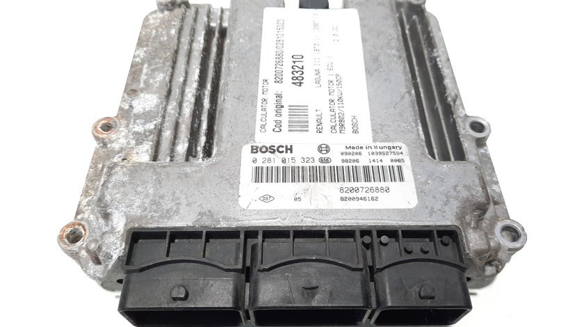 Calculator motor Bosch, cod 8200726880, 0281015323, Renault Laguna 3, 2.0 DCI, M9R802 (id:483210)