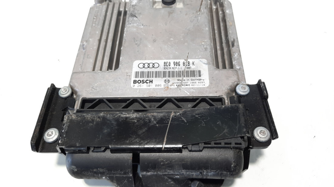 Calculator motor Bosch, cod 8E0906018K, 0261S01006, Audi A4 Avant (8E5, B6), 2.0 benz, ALT (idi:483493)