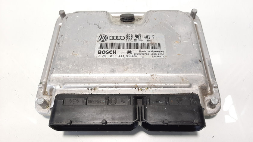 Calculator motor Bosch, cod 8E0907401T, 0281011444, VW Passat Variant (3B6), 2.5 TDI, BDG (idi:483338)