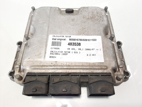 Calculator motor Bosch, cod 9655816780, 0281011522, Citroen C8, 2.2 HDI, 4HW (id:483538)