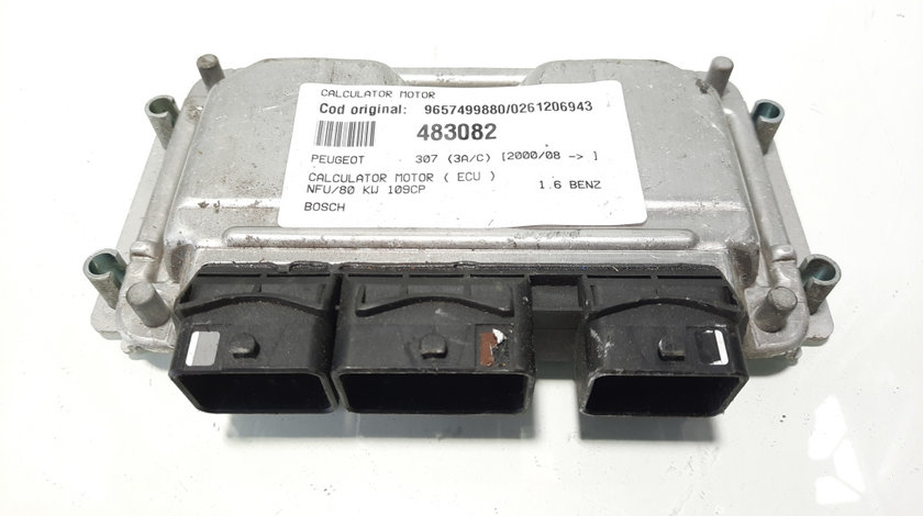 Calculator motor Bosch, cod 9657499880, 0261206943, Peugeot 307, 1.6 B, NFU (id:483082)