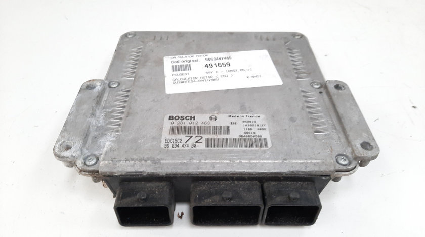 Calculator motor Bosch, cod 9663447480, Peugeot 807, 2.0 HDI, RHM (id:491659)