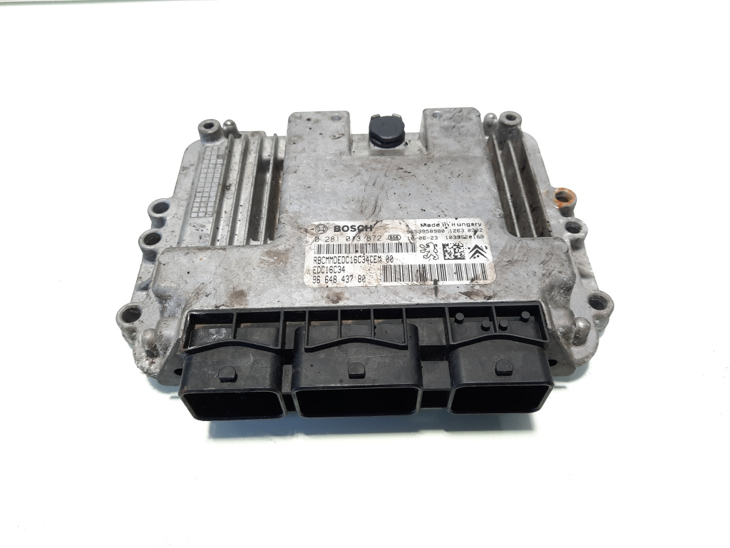Calculator motor Bosch, cod 9664843780,0281013872, Peugeot 308, 1.6 HDI, 9H01 (id:538225)