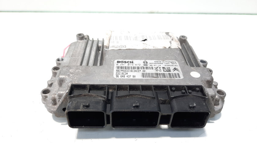 Calculator motor Bosch, cod 9664843780, 0281013872, Citroen C3 Picasso, 1.6 hdi, 9HZ (idi:491387)