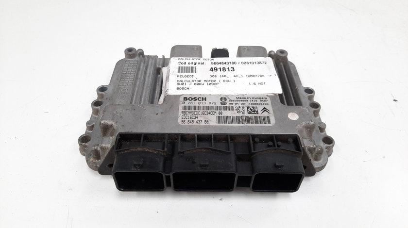 Calculator motor Bosch, cod 9664843780, 0281013872, Peugeot 5008, 1.6 HDI, 9HZ (idi:491813)