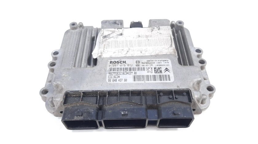 Calculator motor Bosch, cod 9664843780, 0281013872, Peugeot 308, 1.6 HDI, 9H01 (id:483766)