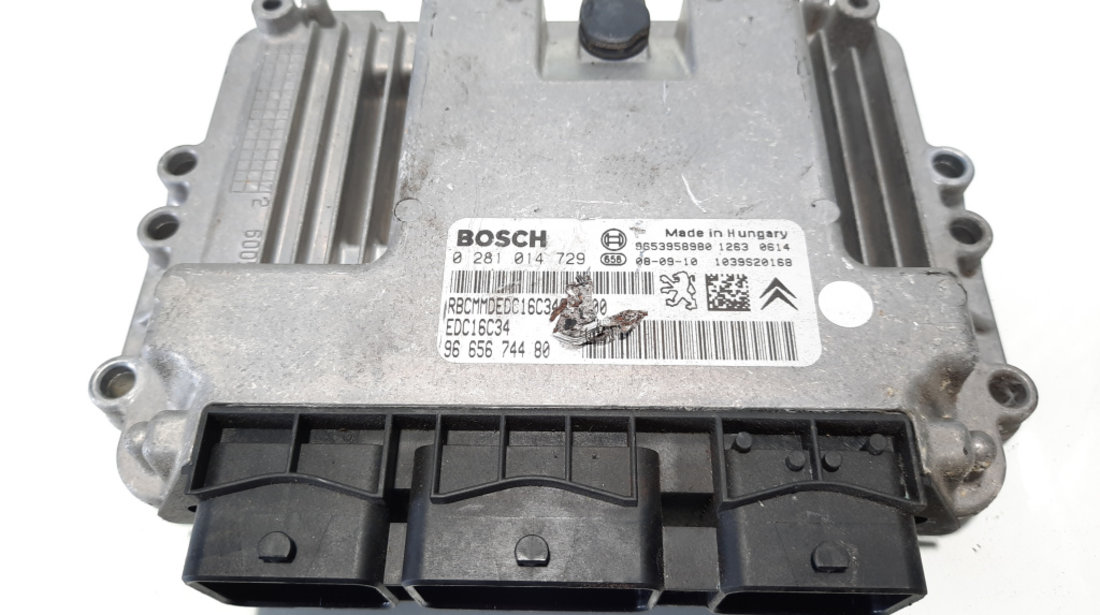 Calculator motor Bosch, cod 9665674480, 0281014729, Peugeot 206 Sedan, 1.6 HDI, 9H01, 9HZ (idi:483496)