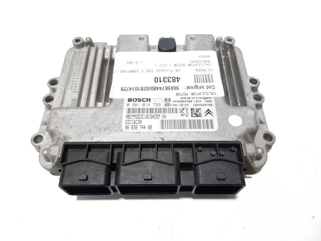 Calculator motor Bosch, cod 9665674480, 0281014729, Citroen C4 Picasso, 1.6 HDI, 9H01, 9HZ (id:483310)