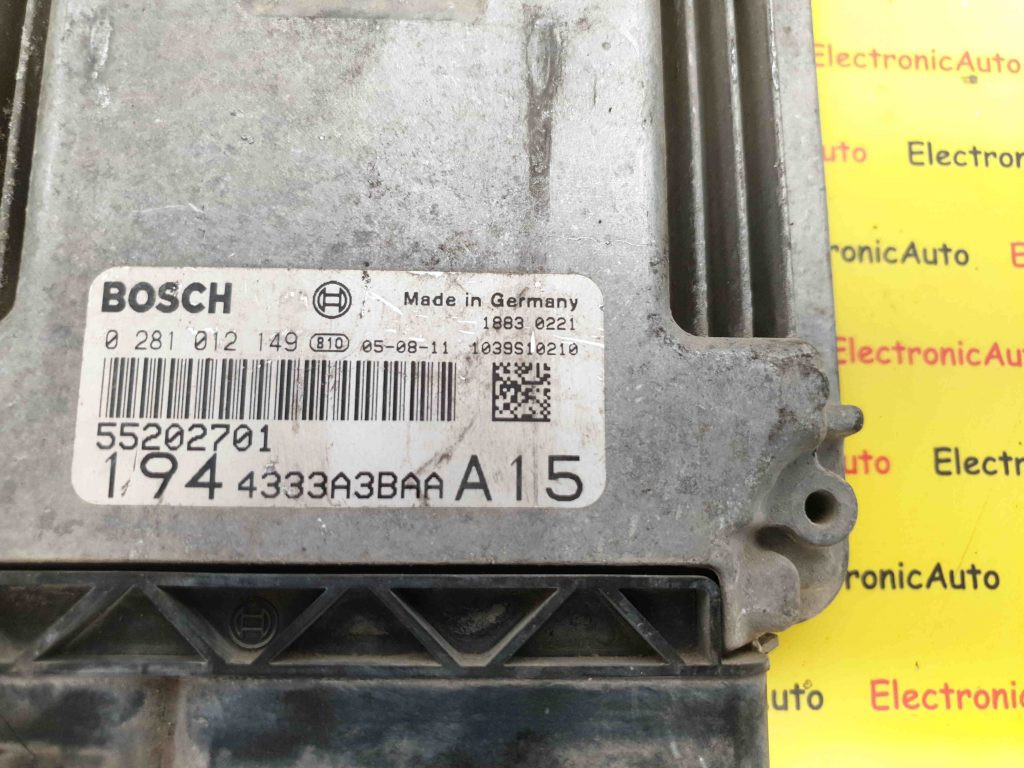Calculator Motor BOSCH FIAT CROMA, 0281012149, 55202701, 1944333A3BAAA15,