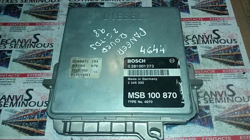 Calculator Motor BOSCH JEEP RANGE ROVER 0 281 001 273 / 0281001273 / 2 245 333 / 2245333 / MSB 100 8...