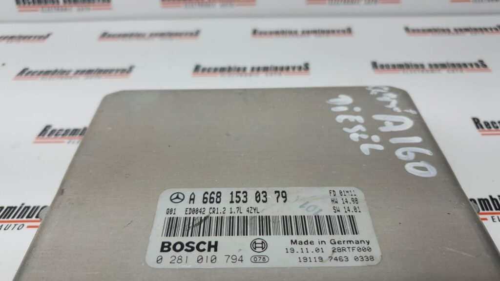 Calculator Motor BOSCH MERCEDES-BENZ Class A 0 281 010 794 / 0281010794 / A 668 153 03 79 / A6681530379 / CR1 2 / CR12 / 1 7L / 17L / HW 14 98 / HW1498 / SW 14 01 / SW14010 281 010 794 / 0281010794 / A 668 153 03 79 / A6681530379 / CR1 2 / CR12 / 1 7