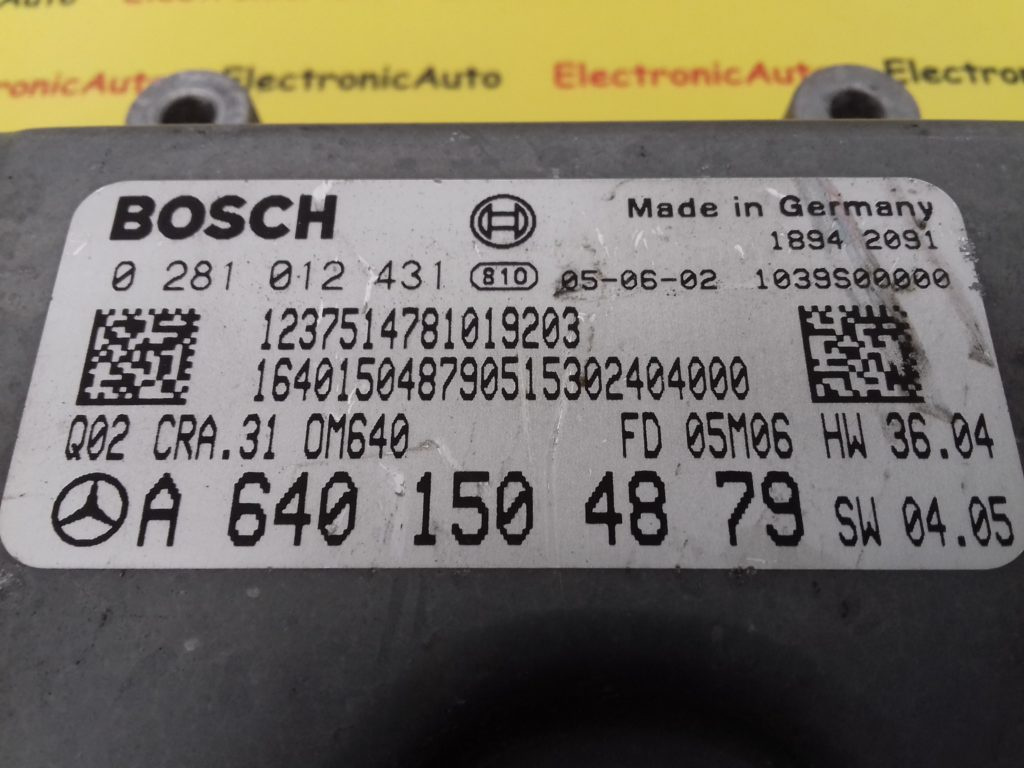 Calculator Motor BOSCH MERCEDES-BENZ Class A 0 281 012 431 / 0281012431 / A 640 150 48 79 / A6401504879 / HW 36 04 / HW3604 / SW 04 05 / SW0405 / FD 05M05 / FD05M05 / CRA.31 / CRA 31 / CRA310 281 012 431 / 0281012431 / A 640 150 48 79 / A6401504879 /