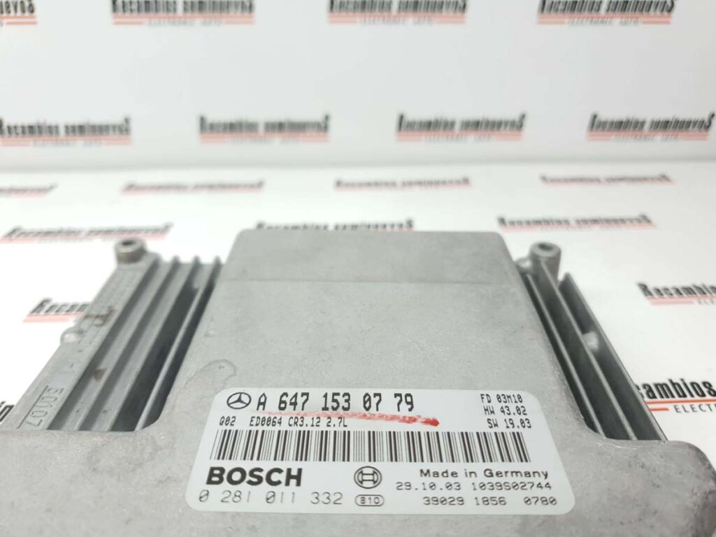 Calculator Motor BOSCH MERCEDES-BENZ Class E 0 281 011 332 / 0281011332 / A 647 153 07 79 / A6471530779 / CR3 12 / CR312 / 2 7L / 27L0 281 011 332 / 0281011332 / A 647 153 07 79 / A6471530779 / CR3 12 / CR312 / 2 7L / 27L