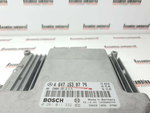 Calculator Motor BOSCH MERCEDES-BENZ Class E 0 281 011 332 / 0281011332 / A 647 153 07 79 / A6471530...
