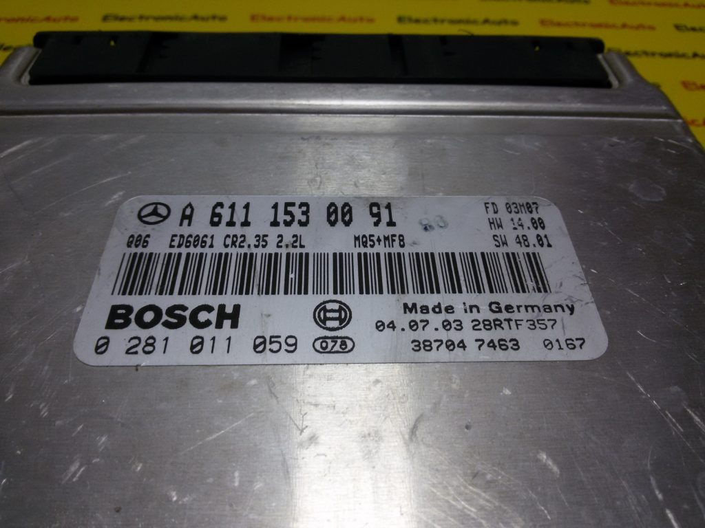 Calculator Motor BOSCH MERCEDES-BENZ SPRINTER 0 281 011 059 / 0281011059 / A 611 153 00 91 / A6111530091 / CR2 35 / CR235 / 2 2L / 22L0 281 011 059 / 0281011059 / A 611 153 00 91 / A6111530091 / CR2 35 / CR235 / 2 2L / 22L