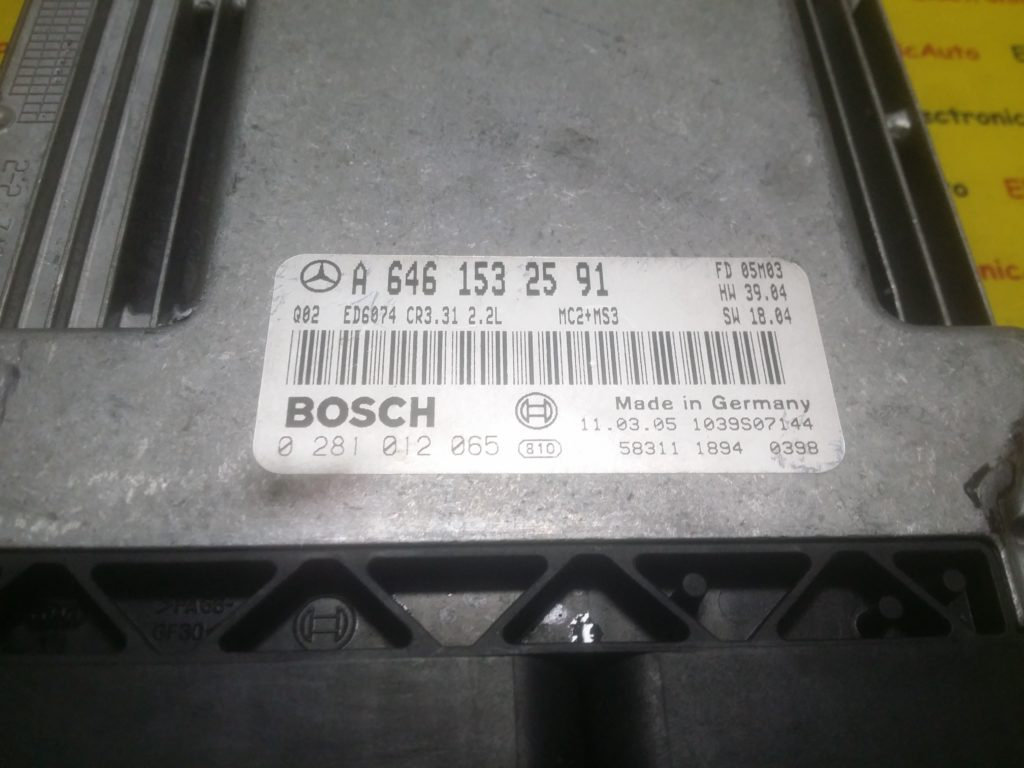 Calculator Motor BOSCH MERCEDES-BENZ VITO 0 281 012 065 / 0281012065 / A 646 153 25 91 / A6461532591 / 2 2L / 22L / CR3 31 / CR3310 281 012 065 / 0281012065 / A 646 153 25 91 / A6461532591 / 2 2L / 22L / CR3 31 / CR331