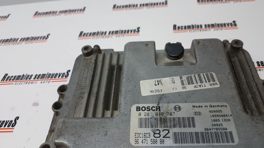 Calculator Motor BOSCH PEUGEOT 206, 0281010707, EDC16C3 82, 9647158080, 9647785580,