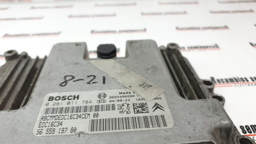 Calculator Motor BOSCH PEUGEOT 206, 0281011784, EDC16C34, 9655919780, 9654490280,