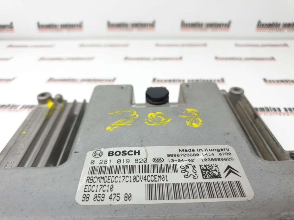 Calculator Motor BOSCH PEUGEOT 208 0 281 019 820 / 0281019820 / EDC17C10 / 9805947580 / 96667296800 281 019 820 / 0281019820 / EDC17C10 / 9805947580 / 9666729680
