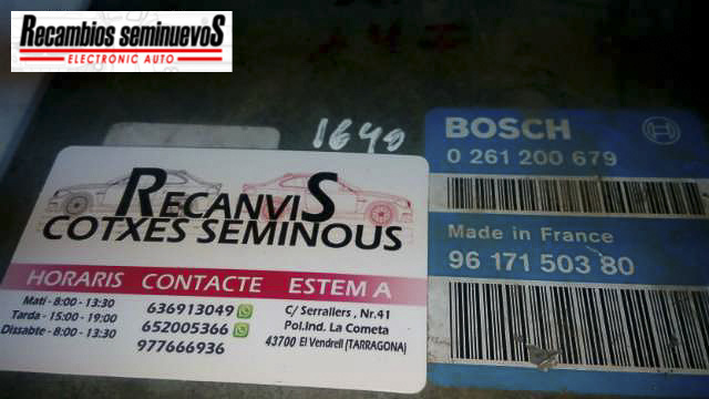 Calculator Motor BOSCH PEUGEOT 306 0 261 200 679 / 0261200679 / 96 171 503 80 / 96171503800 261 200 679 / 0261200679 / 96 171 503 80 / 9617150380