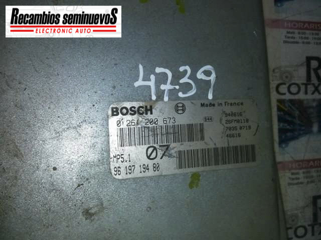 Calculator Motor BOSCH PEUGEOT 405 0 261 200 673 / 0261200673 / MP5 1 / MP51 / 96 197 194 80 / 96197194800 261 200 673 / 0261200673 / MP5 1 / MP51 / 96 197 194 80 / 9619719480