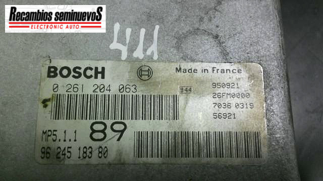 Calculator Motor BOSCH PEUGEOT 406 96 245 183 80 / 9624518380 / MP5.1 1 89 / MP5 1 1 89 / MP51189 / 0 261 204 063 / 026120406396 245 183 80 / 9624518380 / MP5.1 1 89 / MP5 1 1 89 / MP51189 / 0 261 204 063 / 0261204063